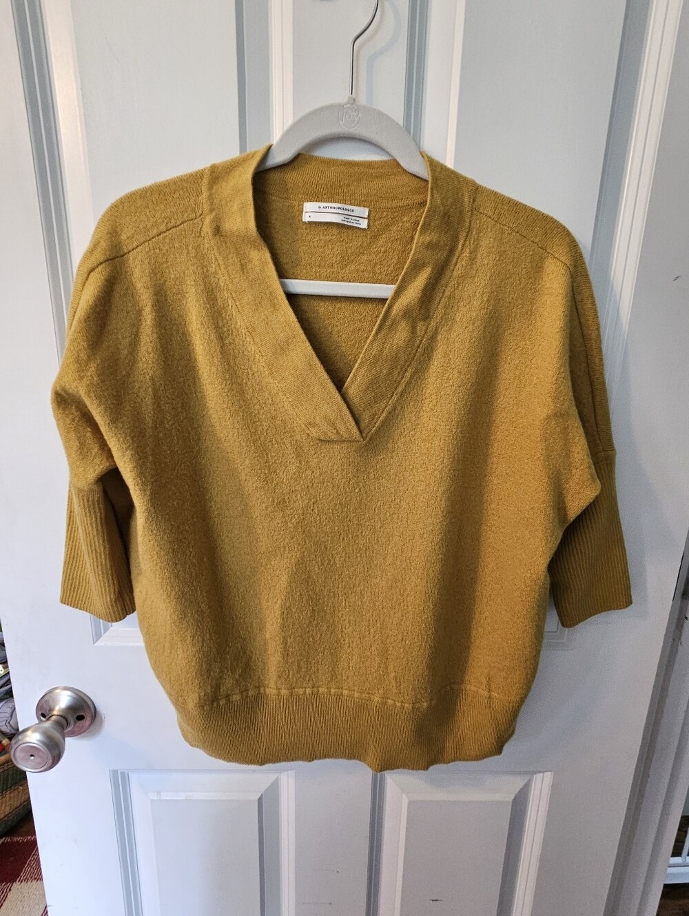Anthropologie Merino Wool V Neck Sweater